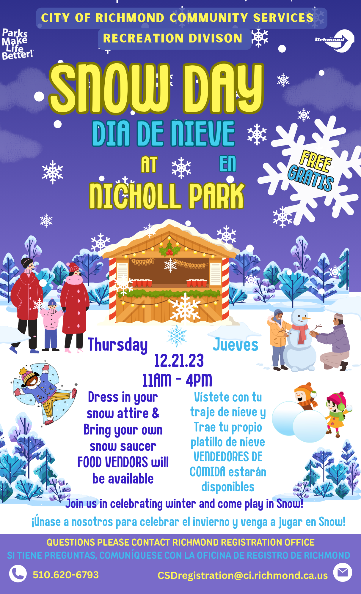2023 December 21 Marina Bay Beacon Event Snow Day at Nicholl Park