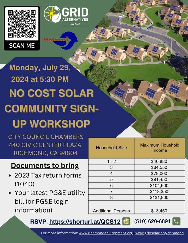 2024 July 15 Marina Bay Beacon News Free Solar Workshop event flier English